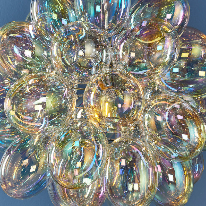 Infinity 1lt Pendant in Chrome Plate & Iridescent Glass (80123)