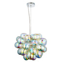 Infinity 1lt Pendant in Chrome Plate & Iridescent Glass (80123)