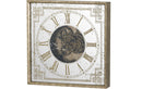 Hill Interiors Mirrored Clock With Moving Mechanism Gold (Square)