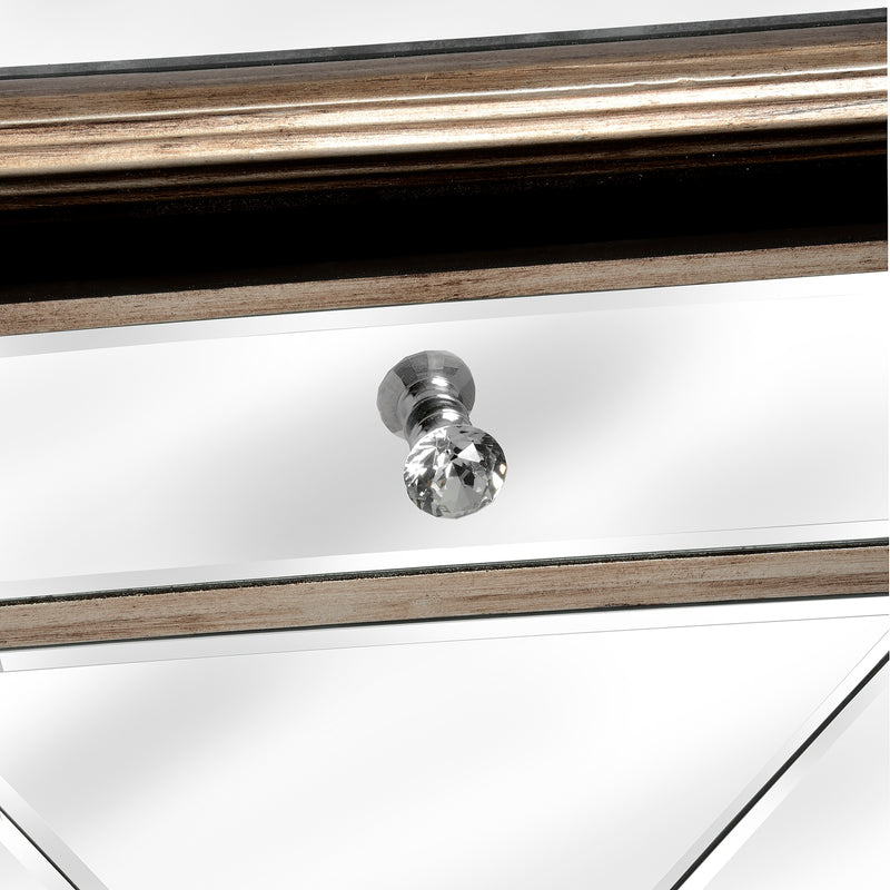 The Belfry Collection One Drawer Two Door Mirrored Cupboard