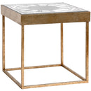 Mirrored Square Framed Clock Table With Moving Mechanism