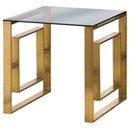 The Edwin Stainless Side Table In Brushed Brass