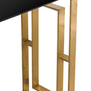 The Edwin Stainless Console Table In Brushed Brass