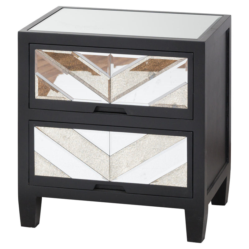 Soho Black Collection 2 Drawer Bedside