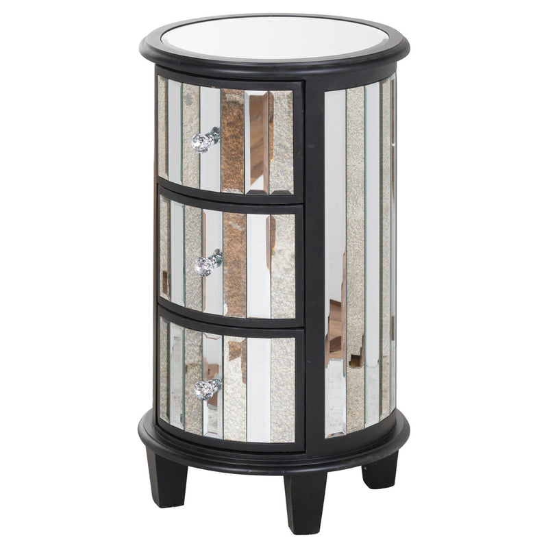 Soho Black Collection Circular 3 Drawer Unit