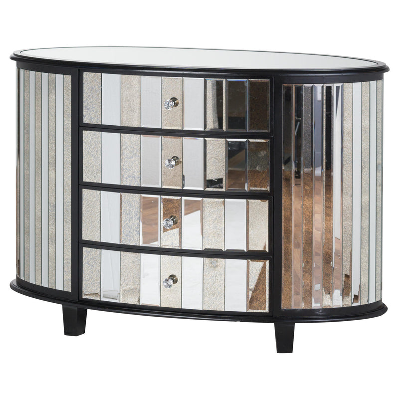 Soho Black Collection 4 Drawer Oval Chest