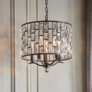 Belle 5 light pendant - Dark bronze & clear crystal glass