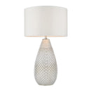 Table Lamp with White Faux Silk Shade & Mercury Glass Base - Livia
