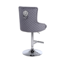 Bentley Bar Stool with Lion Knocker and Quilted Back