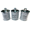 Set of 3 Crushed Diamond Tea Coffee Sugar Storage Canister Jars Pot Container