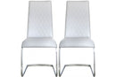 Leo Light Grey Chrome Dining Chair (Pair)