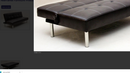 Venus 3 Seater Black Faux Leather or Brown Faux leather PVC Sofa Bed with Chrome Metal Frame Legs