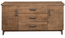 VINTAGE MILO SIDEBOARD 2 DOOR AND 3 DRAWERS SOLID TOSCANA OAK L 150CM X H 72CM X 44CM