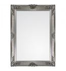Rectangular Ornate Abbey Mirror Silver 110 x 79cm