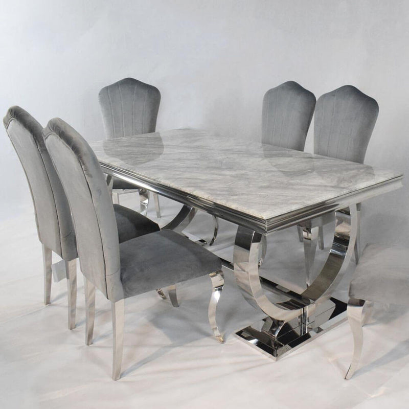 Grey Marble Dining Table – Ariana
