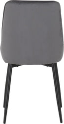 Avery Dining Chairs (pair) in Grey Velvet
