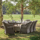 Calvi 8 Seater Outdoor Dining Set Natural Beige or Grey Colour with Table x 1 / Chair x 8