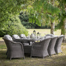 Calvi 8 Seater Outdoor Dining Set Natural Beige or Grey Colour with Table x 1 / Chair x 8