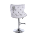 Chelsea Bar Stool with Lion Knocker & Buttoned Back