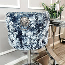 Chelsea Bar Stool with Lion Knocker & Buttoned Back