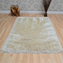 Cascade Shaggy Plain Cream Luxury Polyester Rug by Asiatic