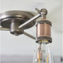 Endon Hal 3 Light Semi Flush Ceiling Light, Aged Pewter & Aged Copper Plate Finish