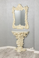 French Ornate Console Table and Mirror set