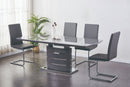 High gloss Grey or White extended dining table 160cm-200cm.