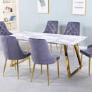 Roma Marble Effect Dining Table with Gold Legs