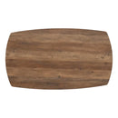 Athens Rectangular Oak Effect Dining Table with 4 Brown PU Faux leather chairs.