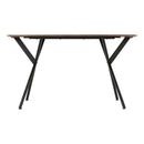 Athens Rectangular Oak Effect Dining Table with 4 Brown PU Faux leather chairs.