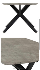 ATHENS OVAL COFFEE TABLE GREY CONCRETE EFFECT