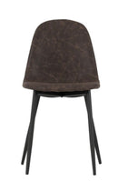 Athens Rectangular Oak Effect Dining Table with 4 Brown PU Faux leather chairs.