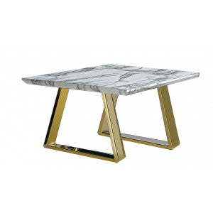 Roma Marble Effect Dining Table with Gold Legs