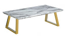 Roma Marble Effect Dining Table with Gold Legs