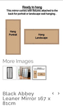 Black Abbey Leaner Mirror 65” x 31”