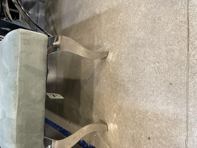 Stunning luxury grey velvet Louis dining bench 140cm wide, Light  grey dining bench