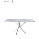 Nova 160cm Chrome Dining Table With Marble Top