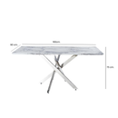 Nova 160cm Chrome Dining Table With Marble Top