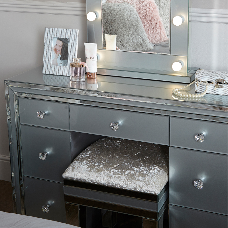 Grey Manhattan 7 Drawer Dressing Table