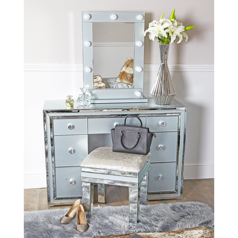 Grey Manhattan 7 Drawer Dressing Table