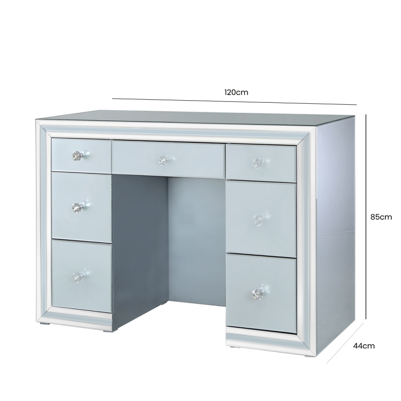 Grey Manhattan 7 Drawer Dressing Table