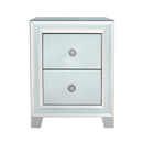 Grey Manhattan Mirror 2 Drawer Bedside Cabinet