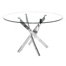 Samurai Dining Table 1200W Round x 750H Chrome Legs