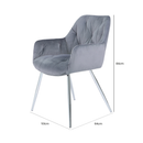 VALUE STELLA GREY VELVET DINING CHAIR