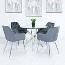 VALUE STELLA GREY VELVET DINING CHAIR