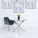 VALUE STELLA GREY VELVET DINING CHAIR