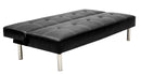 Venus 3 Seater Black Faux Leather or Brown Faux leather PVC Sofa Bed with Chrome Metal Frame Legs